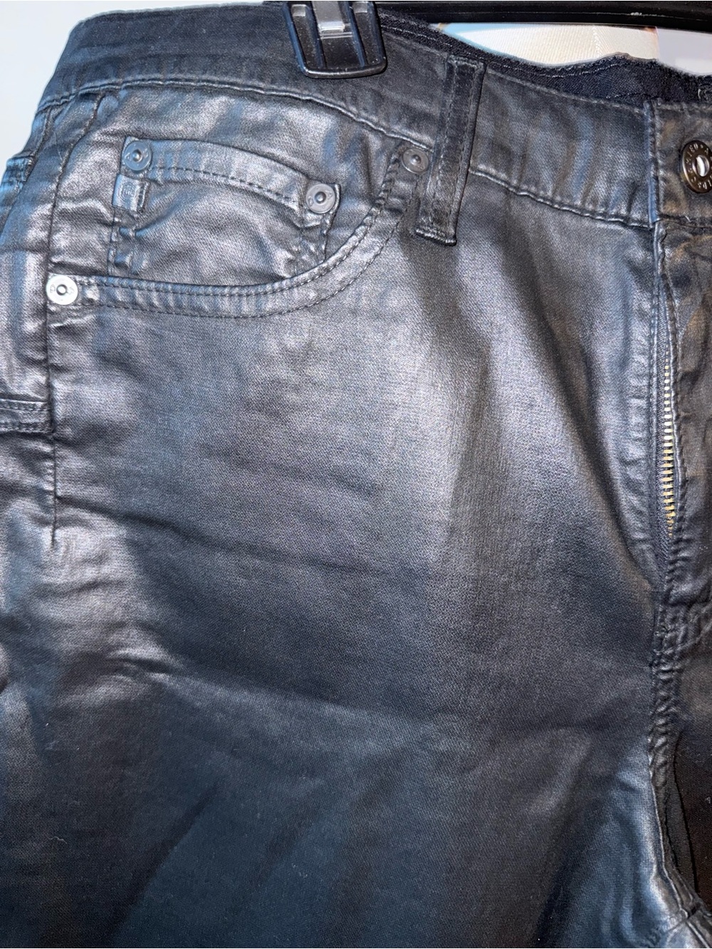 Ag Adriano Goldschmied Black Coated Skinny Jeans